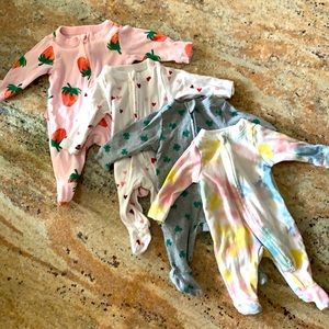 COPY - Lot of Four (4) Old Navy Newborn Footies Onesies